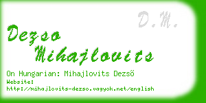 dezso mihajlovits business card