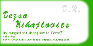 dezso mihajlovits business card